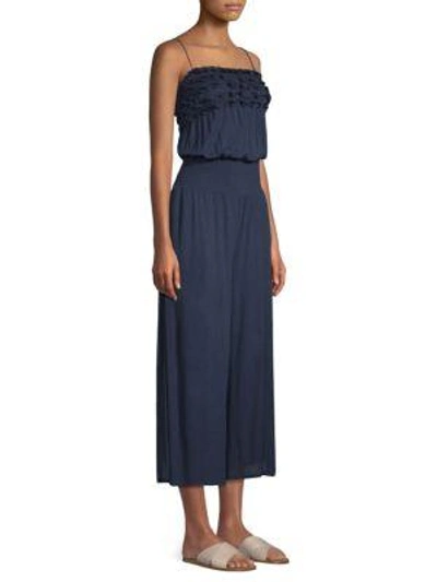 Rebecca Taylor Sleeveless Jersey Jumpsuit In Navy
