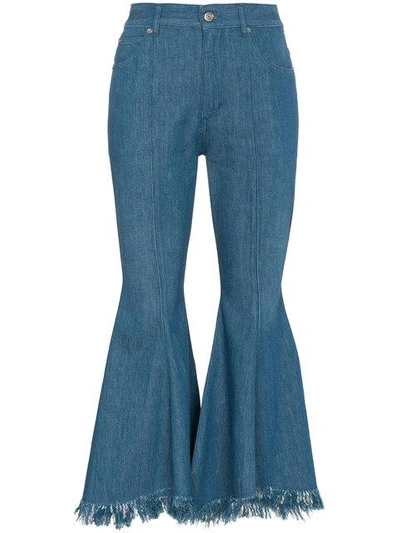 Golden Goose Lycia Blue Cotton Jeans In Solid Green Blue