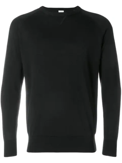 Aspesi Round Neck Sweatshirt In Black