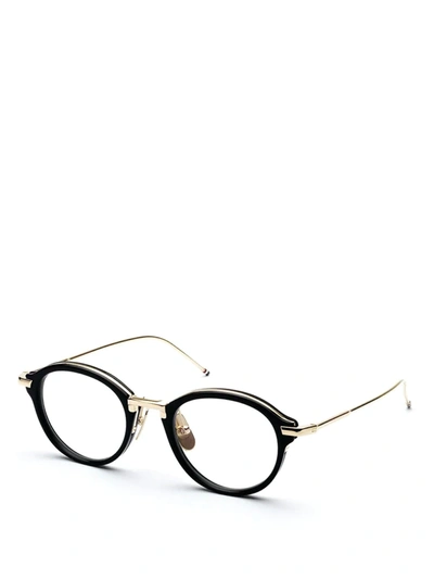Thom Browne Navy & Silver Optical Glasses In Black