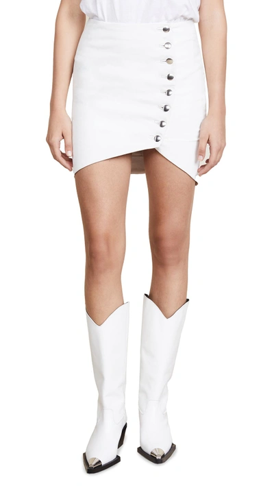 Iro Clefa Leather Button-up Mini Skirt In White