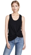 Z Supply Twist Front Tank Top In Black