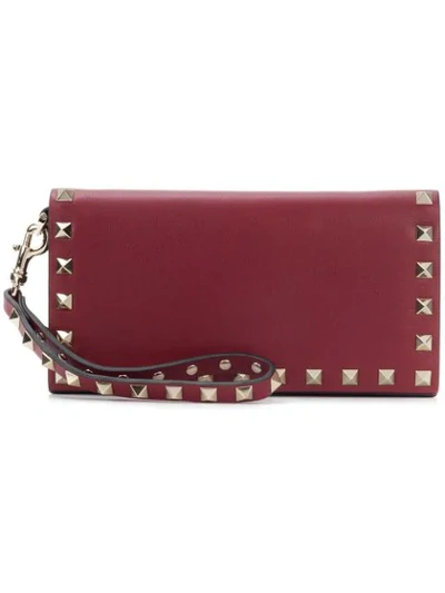 Valentino Garavani Rockstud Wallet In Red