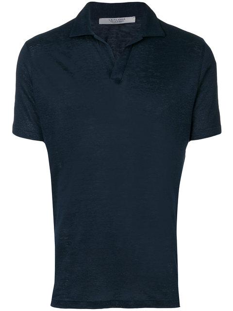 La Fileria For D'aniello Unbuttoned Polo Shirt In Blue | ModeSens