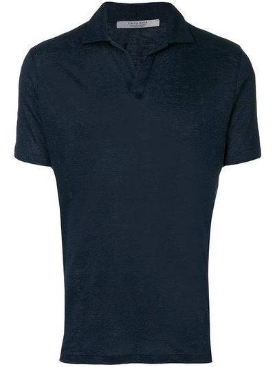 La Fileria For D'aniello Unbuttoned Polo Shirt In Blue