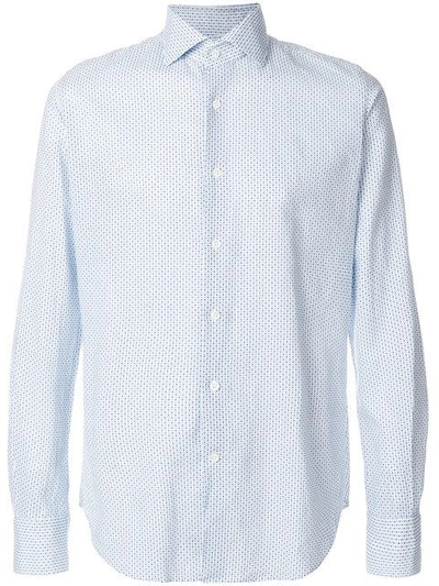 Glanshirt Dotted Cotton Blend Shirt In Blue