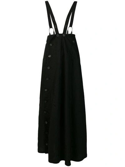 Yohji Yamamoto Buttoned Shoulder Strap Skirt