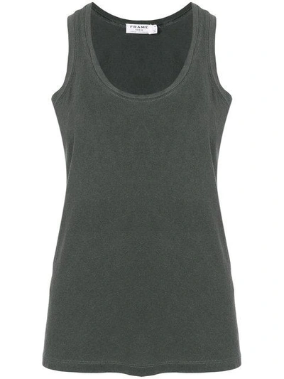 Frame Washed Out Tank Top In Black