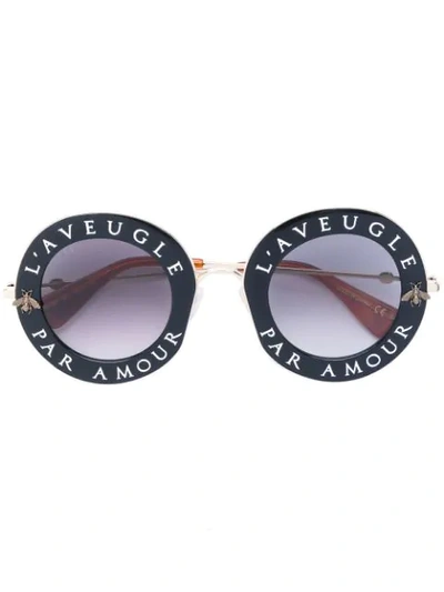 Gucci L'aveugle Par Amour Sunglasses In Black