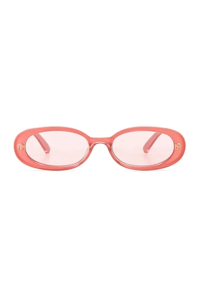 Le Specs X Revolve Outta Love In Pink. In Bubblegum Shimmer