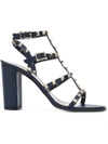 Valentino Garavani Rockstud Block Heel Sandals In Blue