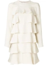 Valentino Ruffle Design Dress - White