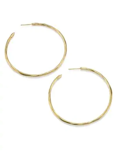 Ippolita Classico Medium 18k Yellow Gold Faceted Hoop Earrings