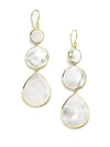 Ippolita Polished Rock Candy 18k Yellow Gold & Mother-of-pearl Crazy 8's Triple-drop Earrings
