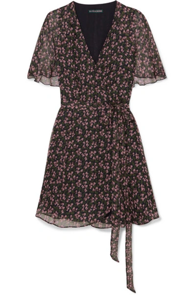 Alexa Chung Alexachung Mini Wrap Dress In Green,floral In Purple | ModeSens
