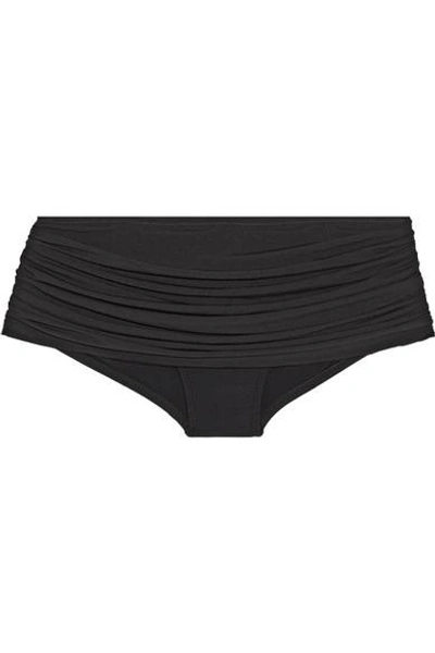 Norma Kamali Bill Ruched Bikini Briefs In Black