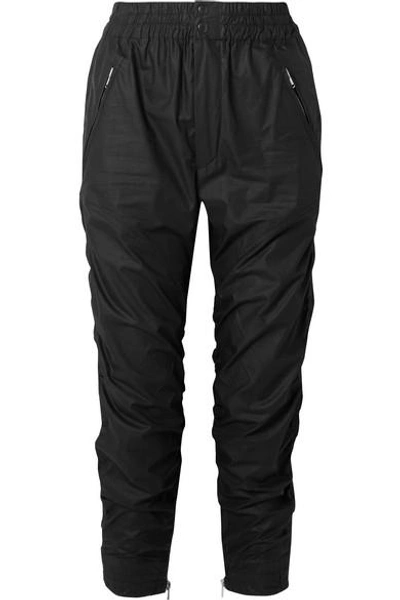 Isabel Marant Marston Ruched Cotton-gabardine Tapered Pants In Black