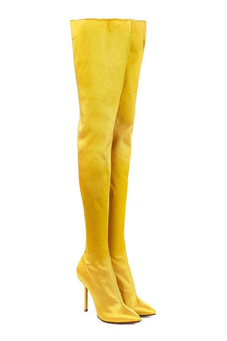 yellow knee high heels