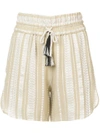 Zeus + Dione Paxi Patterned Shorts In Neutrals