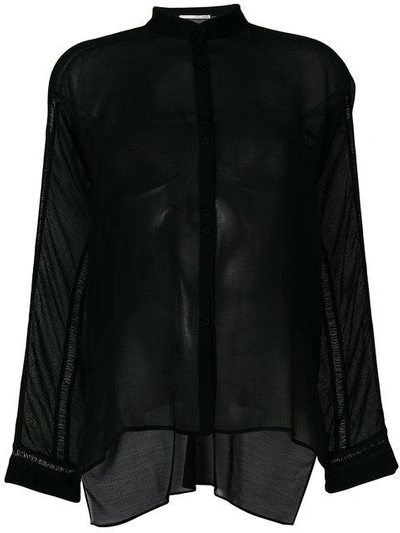 Isabel Benenato Sheer Panelled Shirt In Black