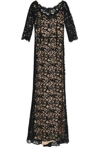 Dolce & Gabbana Woman Fluted Cotton-blend Corded Lace Gown Black