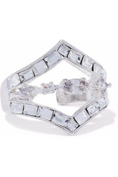 Luv Aj Woman Silver-tone Crystal Ring Silver