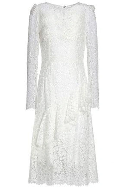 Dolce & Gabbana Woman Ruffled Corded Lace Dress White