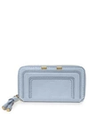 Chloé Marcie Zip-around Leather Wallet In Washed Blue