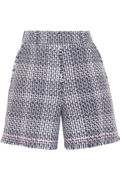 Thom Browne Checked Cotton-blend Tweed Shorts In Navy