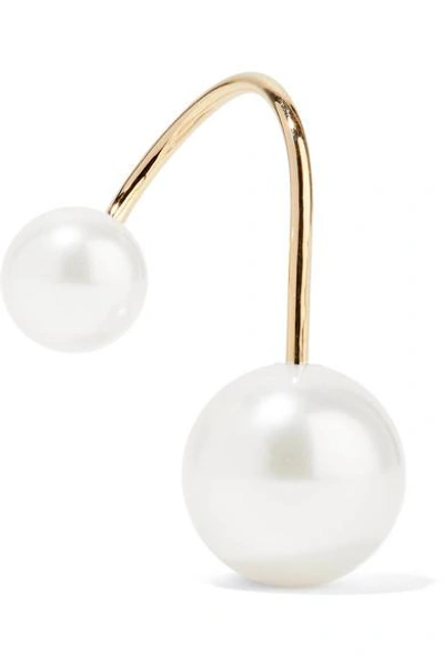 Sophie Bille Brahe Petite Elipse Nouveau 14-karat Gold Pearl Earring