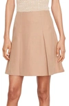 Vince Short Pleated A-line Skirt In Brown