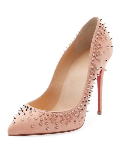 Christian Louboutin Escarpic Spike 100mm Red Sole Pump In Pink