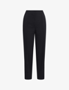 Reiss Black Elasticated Waistband Tapered Trousers