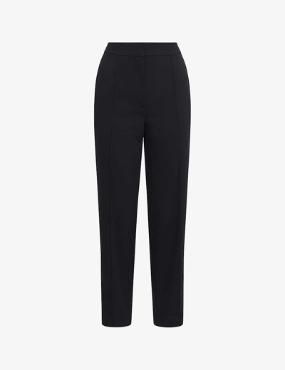 Reiss Iona - Black Elasticated Waistband Tapered Trousers, Us 8