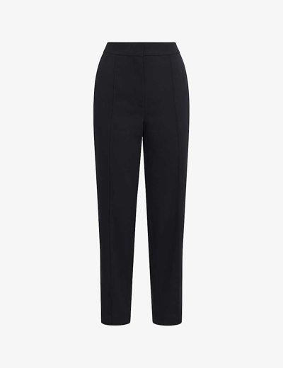Reiss Black Elasticated Waistband Tapered Trousers