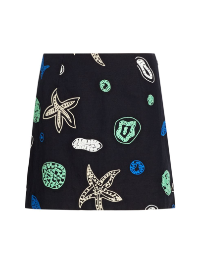 Rhode Ronan Mini Skirt In Oceana Embroidery