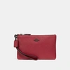 Coach Small Wristlet In Washed Red/dark Gunmetal