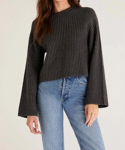 Z Supply Alpine Rib Sweater In Heather Charcoal In Grey