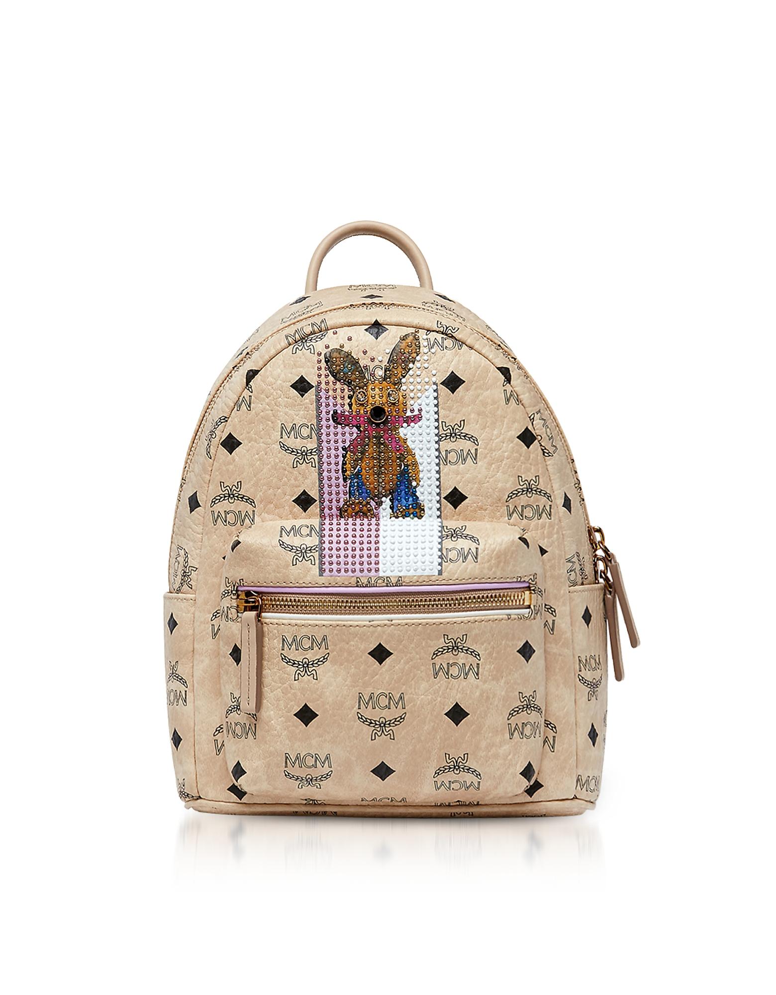 Mcm Mini Beige Rabbit Visetos Stark Backpack ModeSens