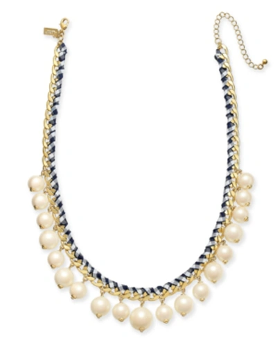 Kate Spade Pretty Pearly Imitation Pearl Necklace In Navy Multi