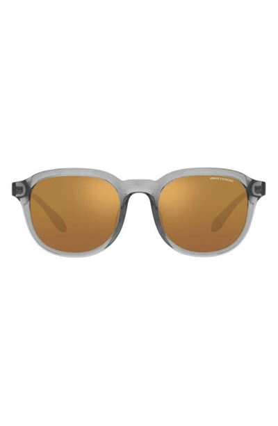 Armani Exchange 54mm Mirrored Round Sunglasses In Grey