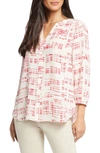 Nydj High-low Crepe Blouse In Pandora