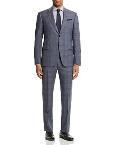 Emporio Armani Tonal Plaid Slim Fit Suit In Light Blue Window Pane