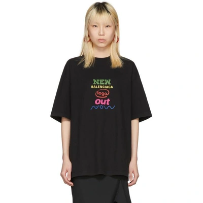 Balenciaga Black Oversized New Logo T-shirt