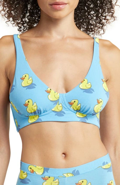 Meundies Feelfree Longline Bralette In Give A Duck