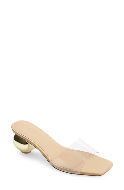 Cult Gaia Tyra Sculpted Heel Slide Sandal In Clear