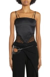 Tom Ford Lace-trimmed Silk-blend Satin Camisole In Black