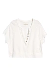 Free People Keep It Classic Linen & Cotton T-shirt In Ivory