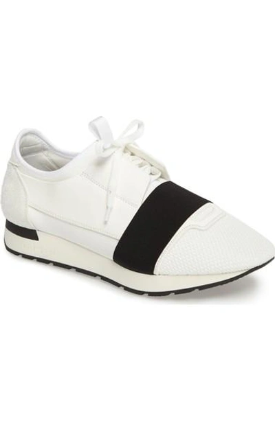 Balenciaga Race Runner Sneaker In Blanc/ Noir | ModeSens