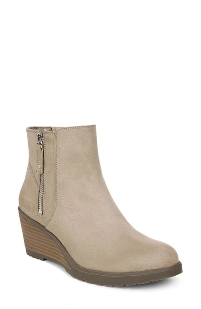 Dr. Scholl's Women's Chloe Wedge Booties In Taupe Microfiber